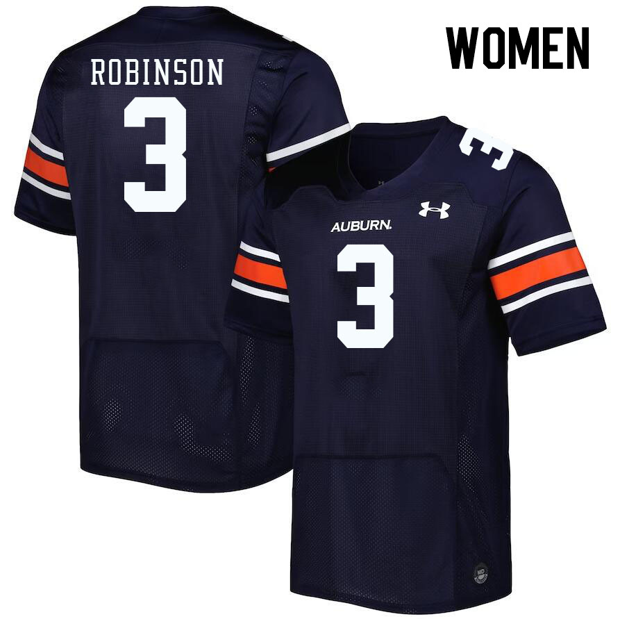 Women #3 Laquan Robinson Auburn Tigers College Football Jerseys Stitched-Navy